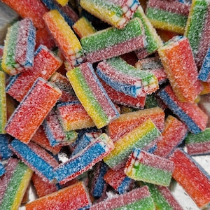Rainbow Liquorice Bricks - Liquorice Sweets - Fizzy Sweets - 1kg Pick n Mix - Rainbow Sweets - Pride Gift - Rainbow Party - Sweet Cones