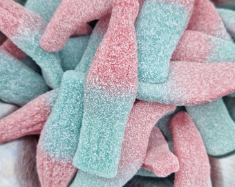 Giant Fizzy Bubblegum Bottles - Bubblegum Sweets- Blue Sweets- Pink Sweets - Pick n Mix Sweets - Dairy Free Sweets - Baby Shower Sweets -