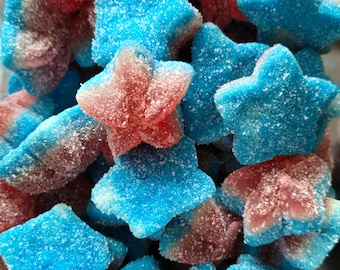 Słodkie Gwiazdki Wiśniowe - Ravazzi Stars - Słodkie Gwiazdki Wiśniowe - Prezent Wiśniowy - 1 kg Pick n Mix - Słodkie Gwiazdki - Motyw Gwiazdy - Słodkie Niebieskie - Słodkie Czerwone