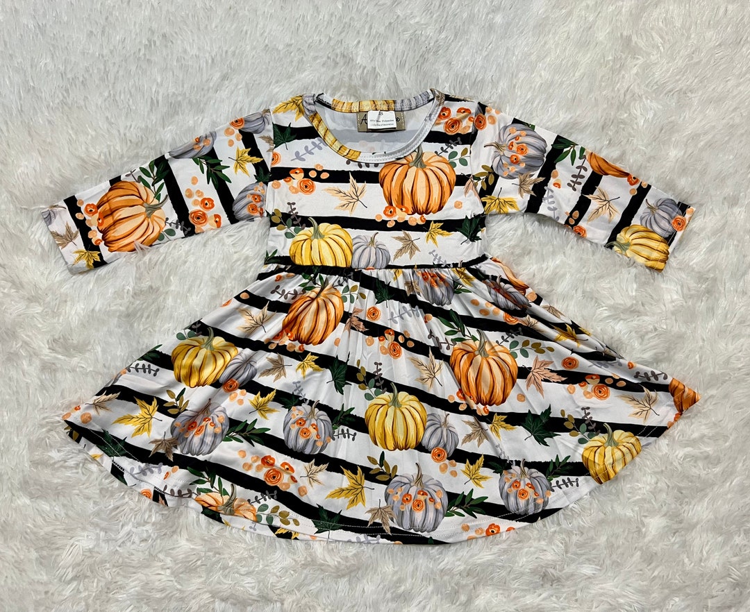 Organic Cotton Woodland Pumpkins Twirl Dress