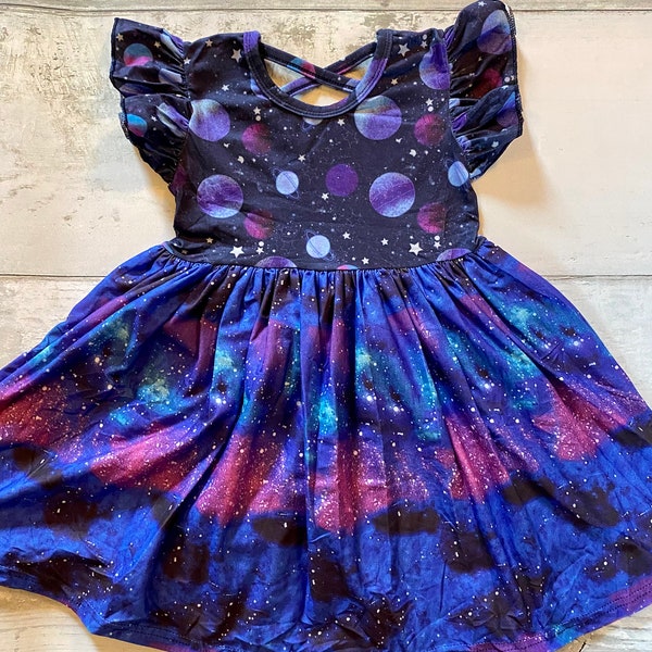 Space Galaxy Twirly Dress