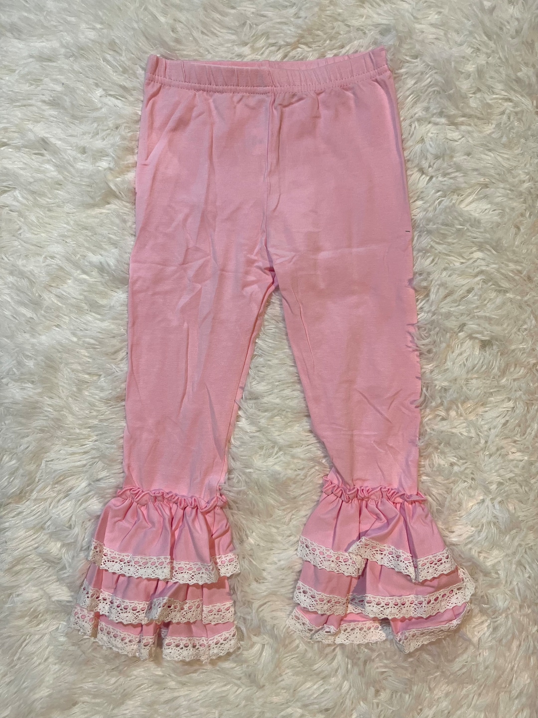 Pink Lace Ruffle Legging - Etsy