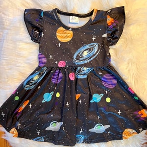 Space Milk Silk Twirly Girl Dress