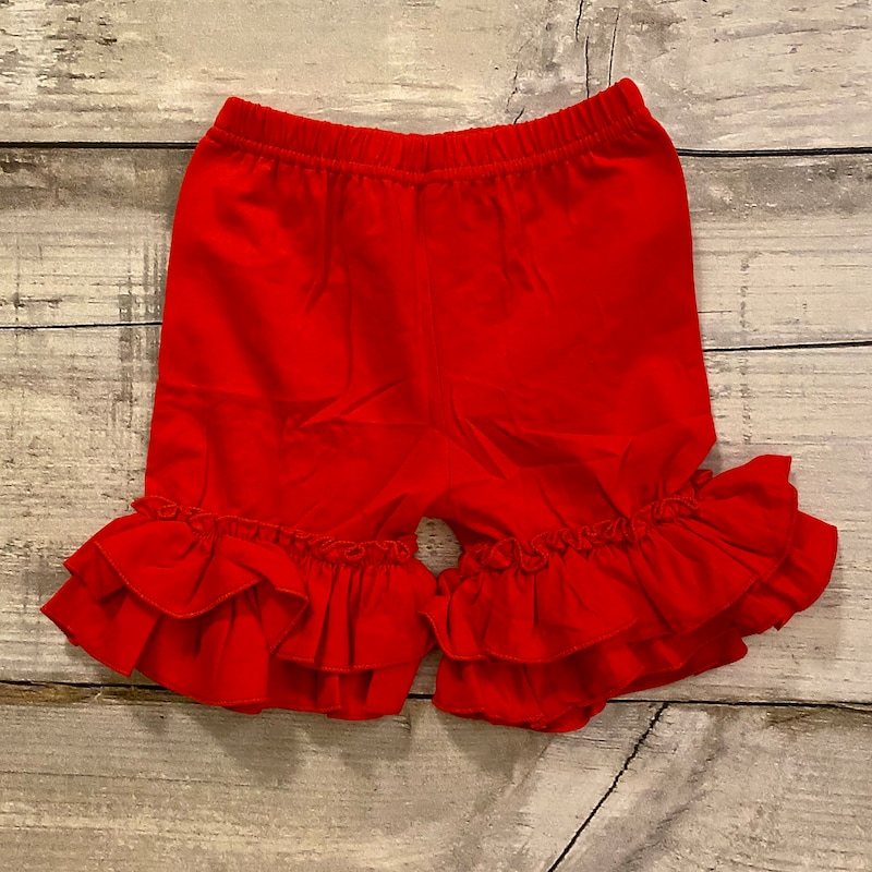 Black Plush Ruffle Shorts