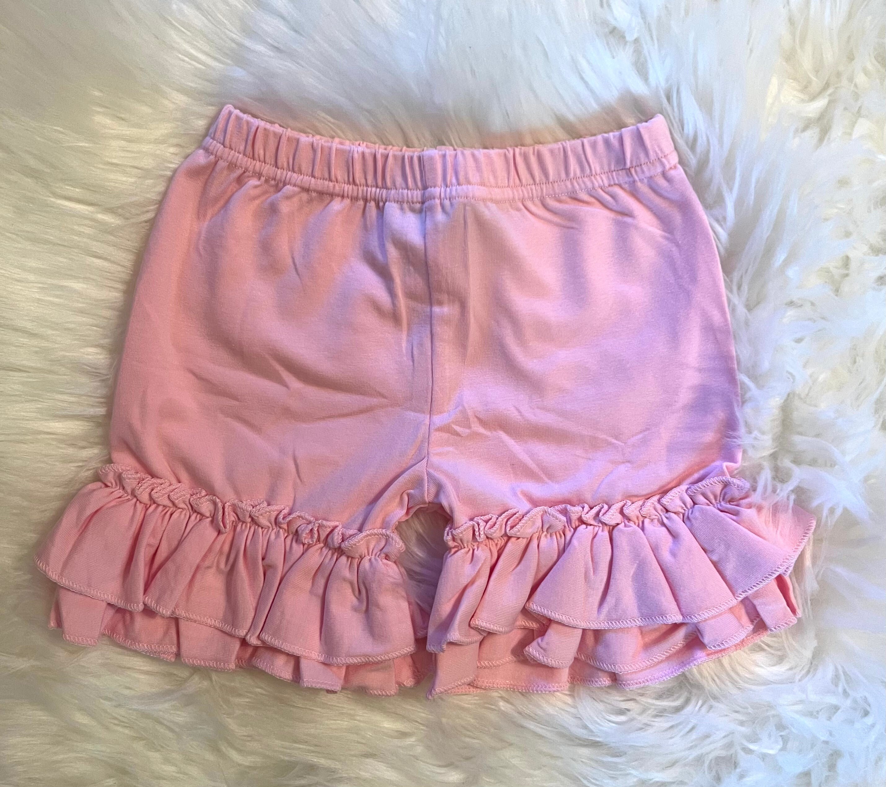 Denim Elastic Waist Ruffle Shorts – Pink With Envy Boutique