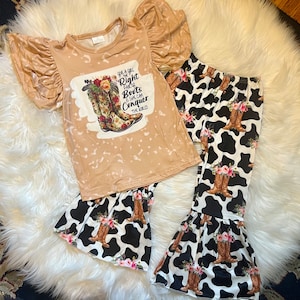 Country Cowgirl Boots Top and Bottom Set Outfit