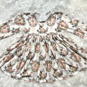 Easter Bunny Long Sleeve Girl Dress