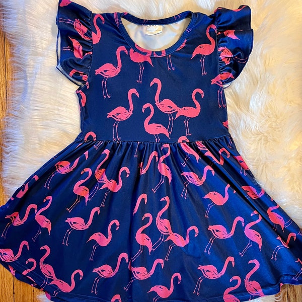 Flamingo Print Dress Etsy