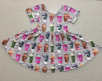 SB Coffee Milk Silk Dress Twirly Style