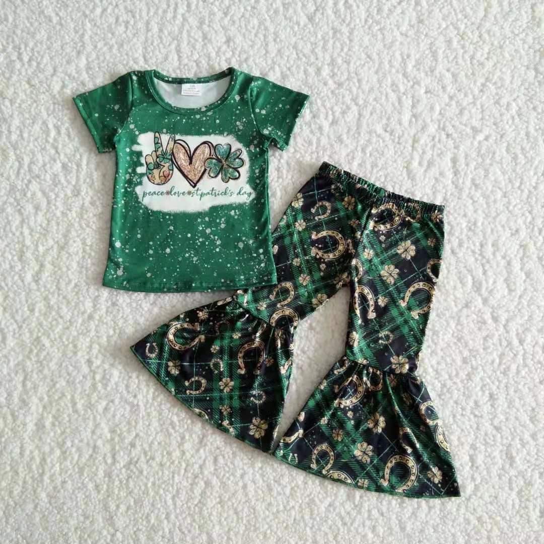 Peace Love St. Patrick's Day Top and Belle Bottom Set - Etsy