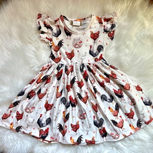 Chicken Print Twirly Dress C