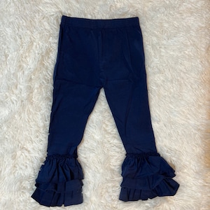 Navy Blue Ruffle Legging