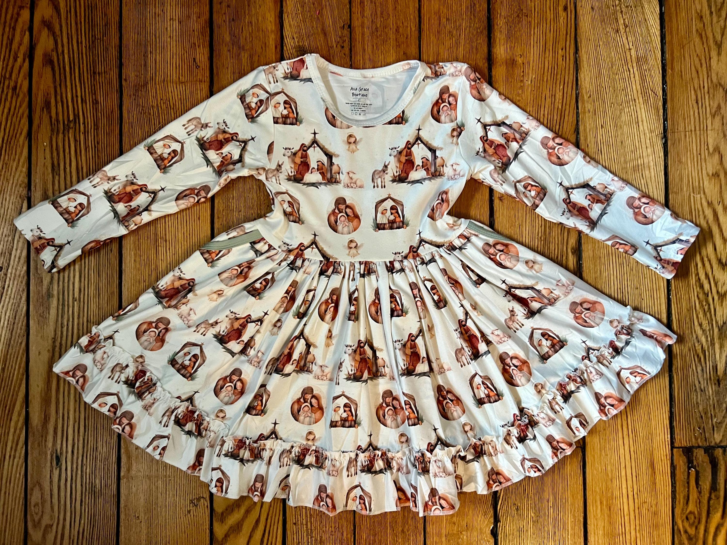 Christmas Nativity Twirly Pocket Dress