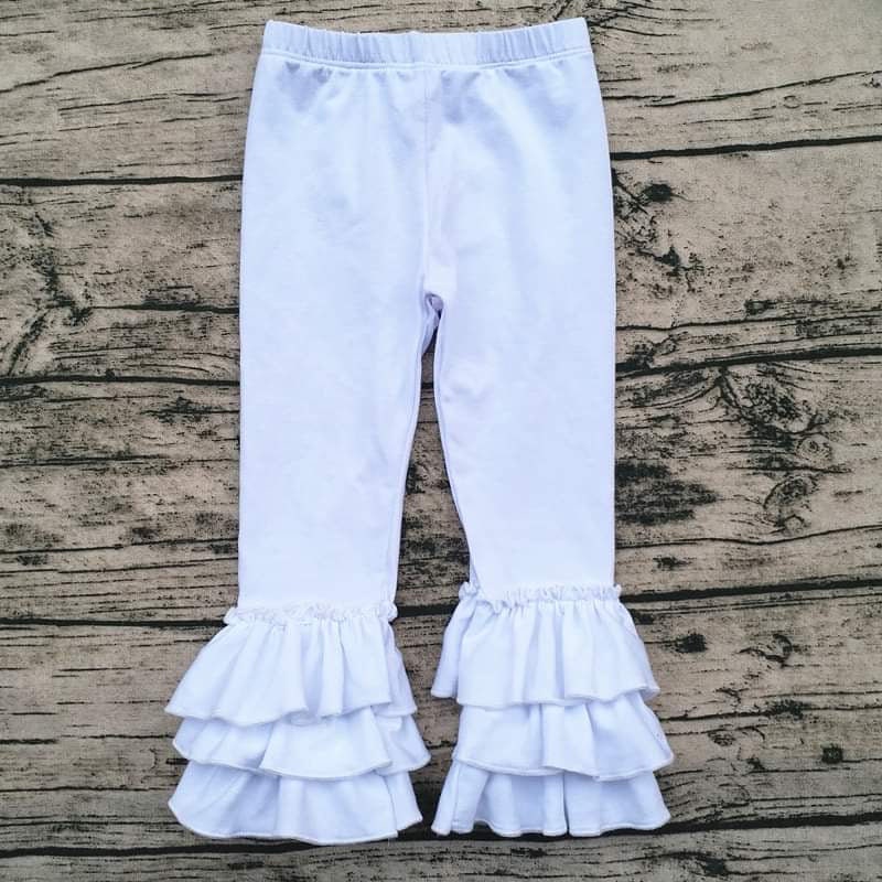 White clearance ruffle leggings