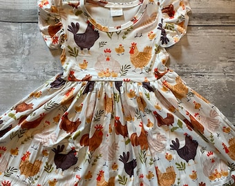 Chicken Twirly Dress