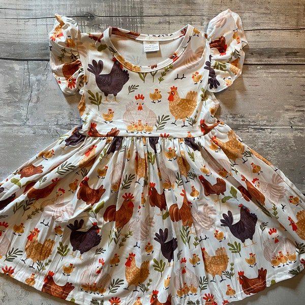 Chicken Twirly Dress