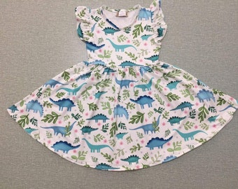 Dinosaur Print Twirly Dress