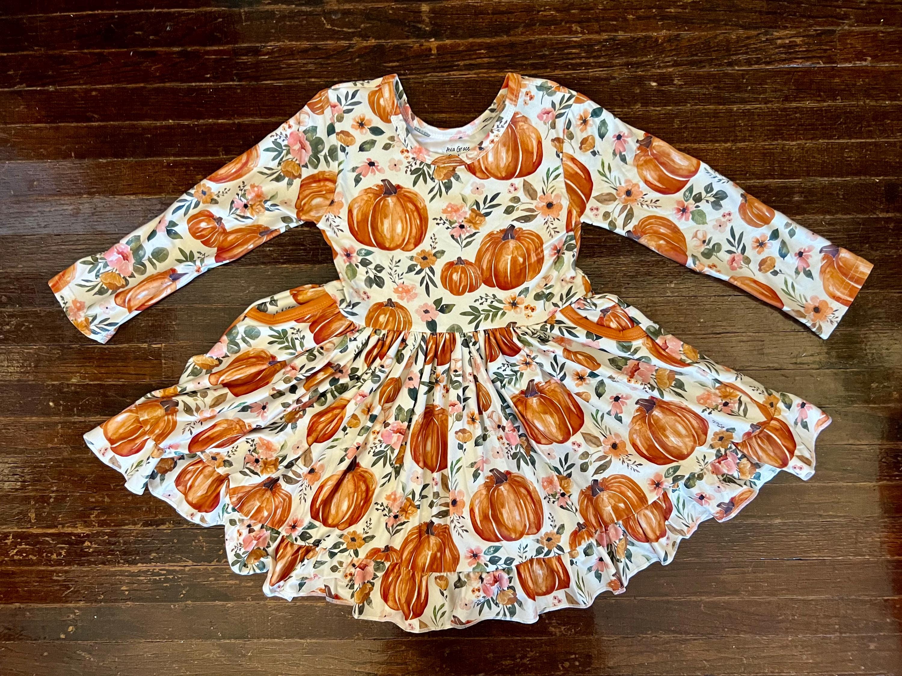 pumpkin dress Trotter Street Kids Girls Light Blue Check Dress main image 1