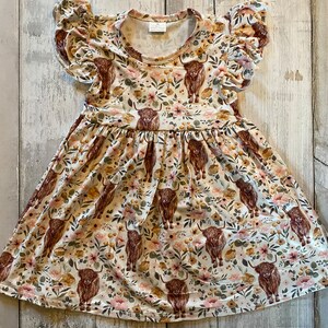 Highland Cow Twirly Dress