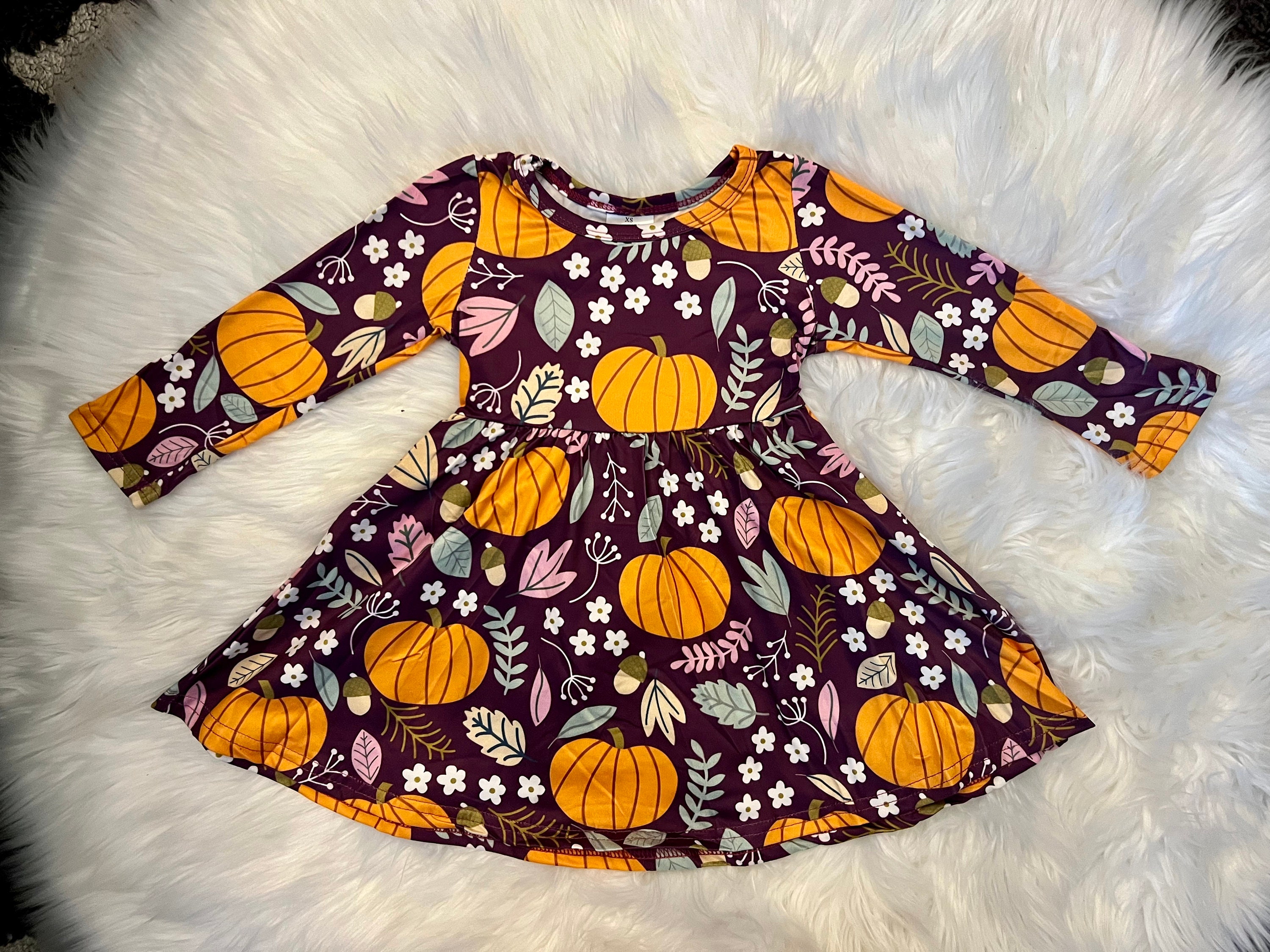 knee length dresses for ladies Halloween Costume Pumpkin Print Long Sleeve Hoodie Dress