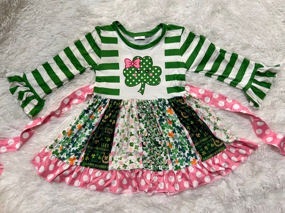 slim fit dress slacks Shamrock St. Patrick Green Twirly Girl Dress main image 1