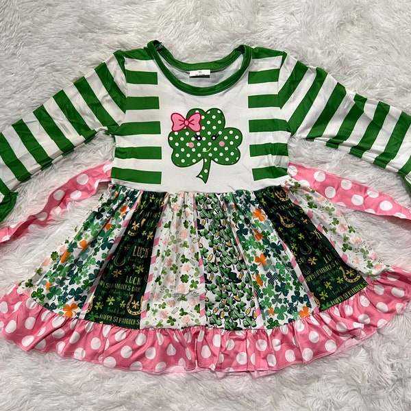 Shamrock St Patrick's Day Pattern Print Dress