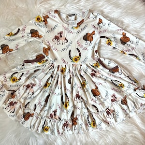 Horse Print Twirly Pocket Dress
