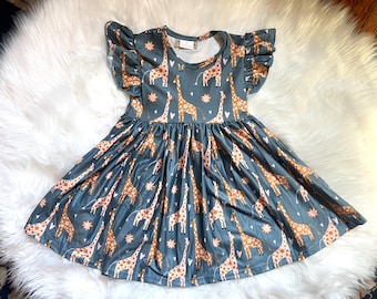 Giraffe Print Twirly Dress