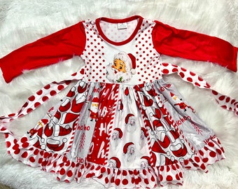 Santa Christmas Twirly Dress