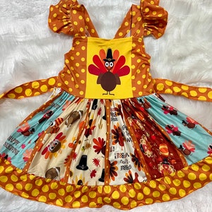 Thanksgiving Turkey Twirly Dress