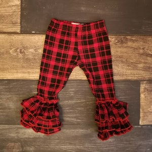 Buffalo Plaid Triple Ruffle Leggings