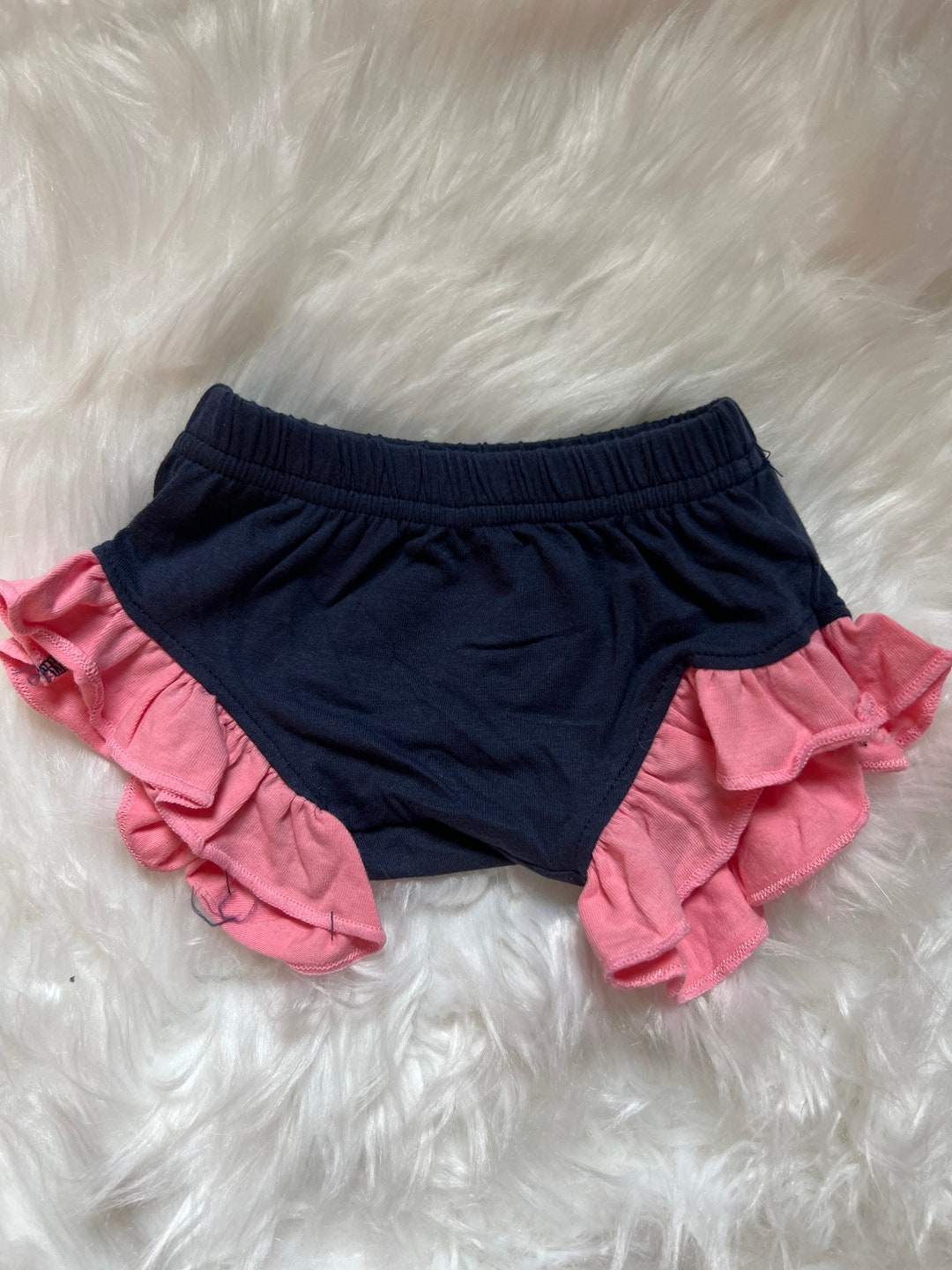 Bloomer Ruffle Shorts - Navy/peach - Etsy