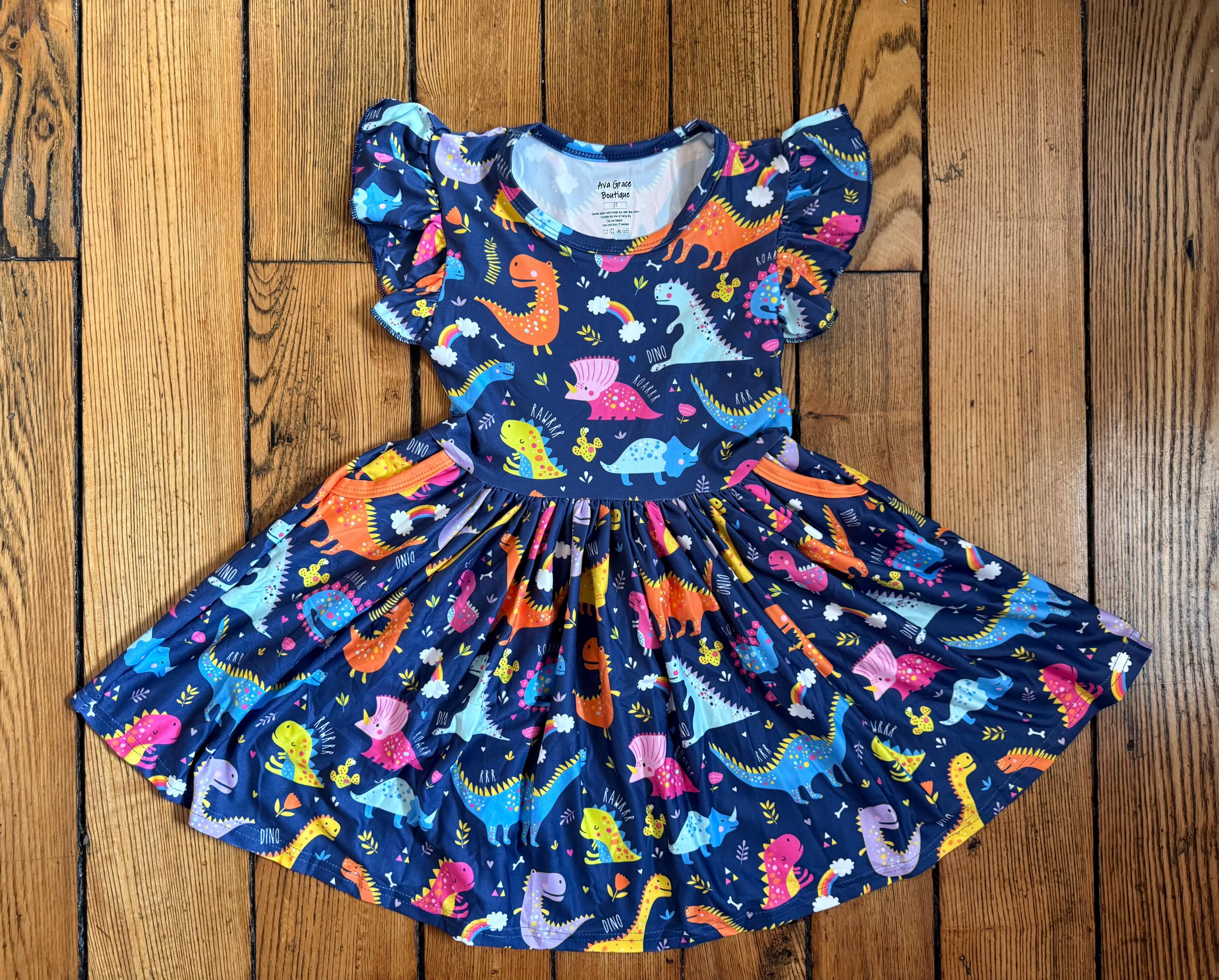 dinosaur birthday dress Dinosaur Birthday Party Ruffle Dress