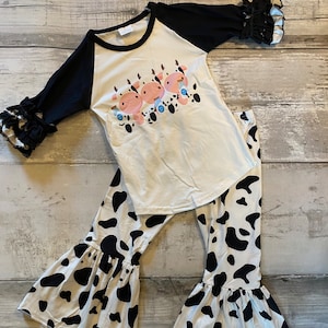 Farm Cow Top and Bottom Set Outfit
