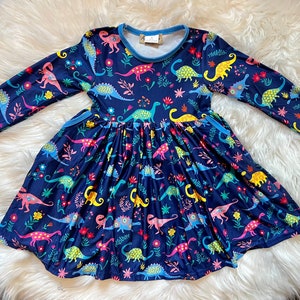 Dinosaur Print Twirly Dress