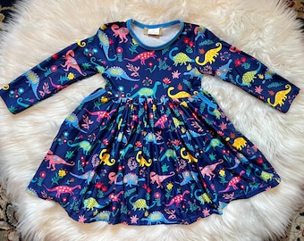 Dinosaur Print Twirly Dress