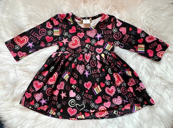 Valentine Hearts Long Sleeve Dress
