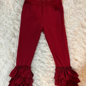 Moosbeer-Trüffel-Dreifach-Rüschen-Mädchen-Leggings