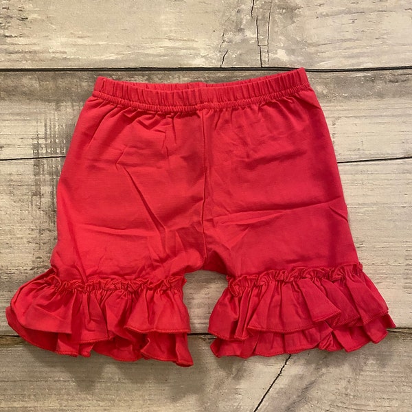 Hot Pink Ruffle Elastic Shorts