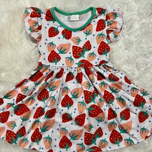 Strawberry Print Twirly Dress