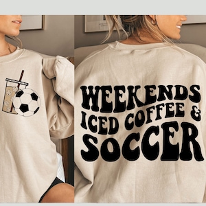 Café helado de fin de semana, fútbol, svg, png, moda de fútbol, mamá de fútbol, svg, png, camiseta de fútbol, svg, fútbol, svg, café helado