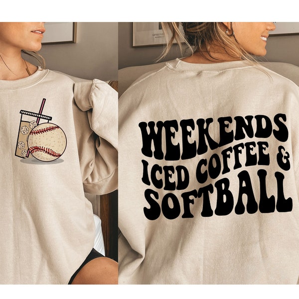 Weekends Iced Coffee softball Svg Png, Trendy baseball svg png, softball Mom Svg Png, softball shirt svg png, softball  Png, iced coffee svg