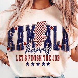 Kamala Harris Let&#39;s Finish The Job Png , Kamala Harris President 2024 Png, Women&#39;s Power Komma la Png Election 2024, Instant Download