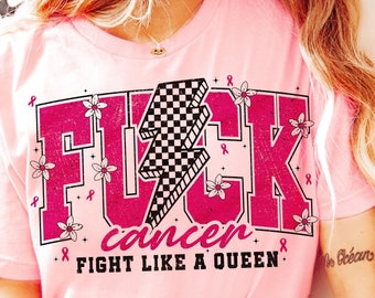 F*ck Cancer png, Fight like a queen png, breast cancer awareness png, trendy png files, Sublimation designs, we wear pink png, pink ribbon