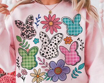 Boho Easter PNG, Spring Floral Chinoiserie Bunny Png, Grand Millennial Easter Png, flower Easter Rabbit Png, Easter Coquette Png, Girly png