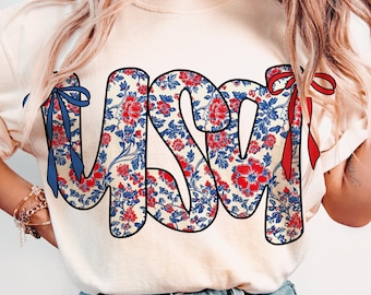 Floral Coquette USA Png, Retro America Png, 4th Of July PNG, 4th Of July Sublimation Design, popular America Png, Patriotic Png, Girly png