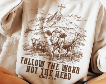 Follow the word, not the herd PNG, Isaiah 8:11-13, castles png, Sublimation Design, Christian Country PNG, Western Cowboy PNG,Christian Png