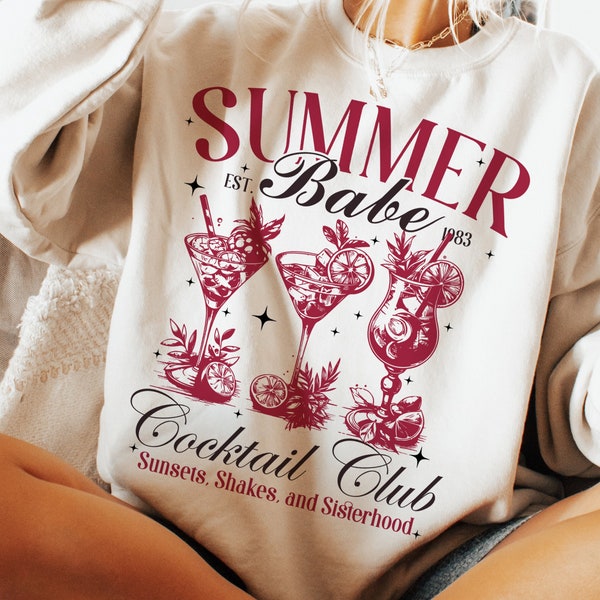 Summer babe cocktail club png, Beach babe png, Summer sublimation designs, Retro summer aesthetic png, Beach vibes png, Girls Vacation 2024