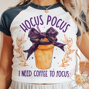 Hocus pocus, devo concentrarmi su png, png di halloween retrò, png di tendenza, png gotico, png caffè, png civetta, png strega, png ragazza spettrale