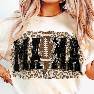 Football Mama lightning bolt Png, Touchdown Season Shirt Png, Football Leopard Png, Football Mom Png, Game Day Sublimation Designs, Leopard image 1